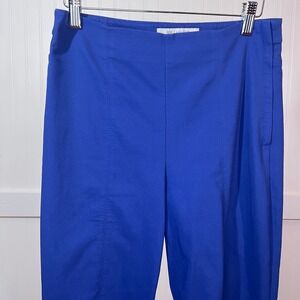 MM Lafleur Pants Preppy Royal Blue Tapered Leg Pull-On Office Workwear Chic